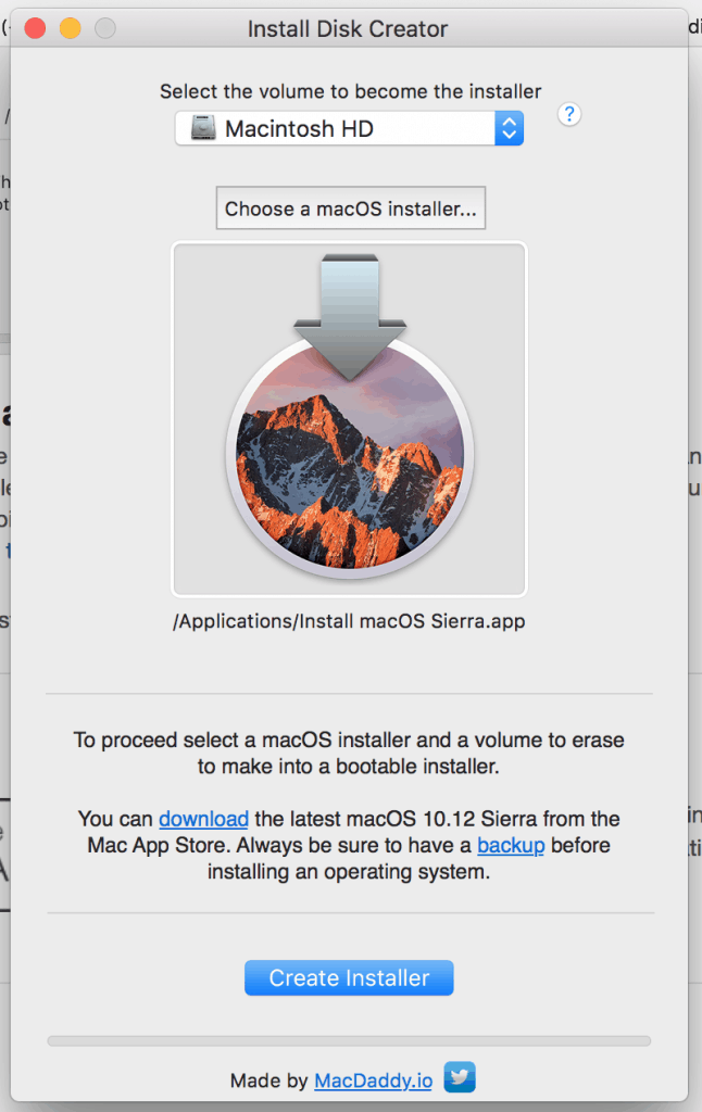 install disk creator high sierra corrupted